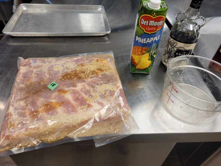 homemade bacon with high caliber dry rub and cure